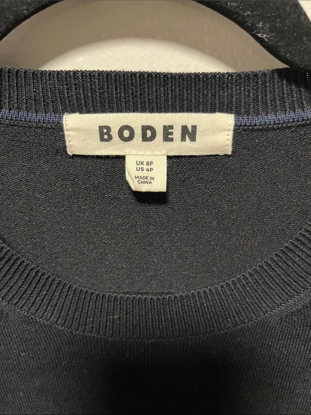 BODEN Knitted Fit and Flare Midi Dress, Long Sleeves, Black, Size - Picture 6 of 9